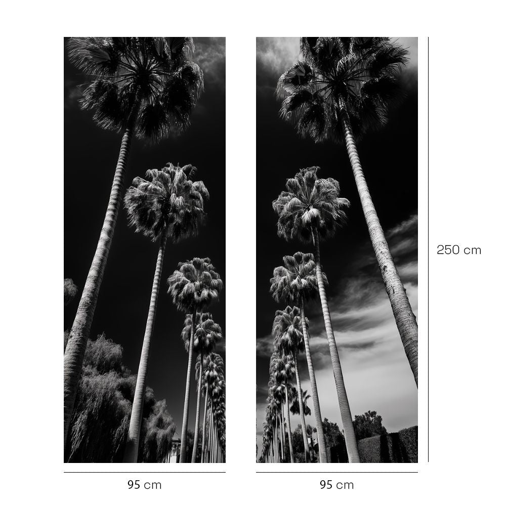 Papier peint "Palmiers majestueux noirs"