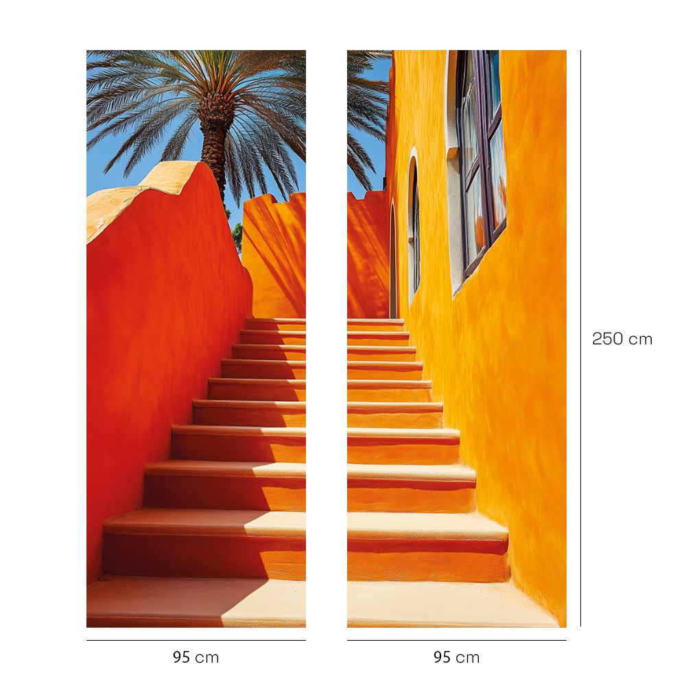 Papier peint "Escalier ensoleillé"
