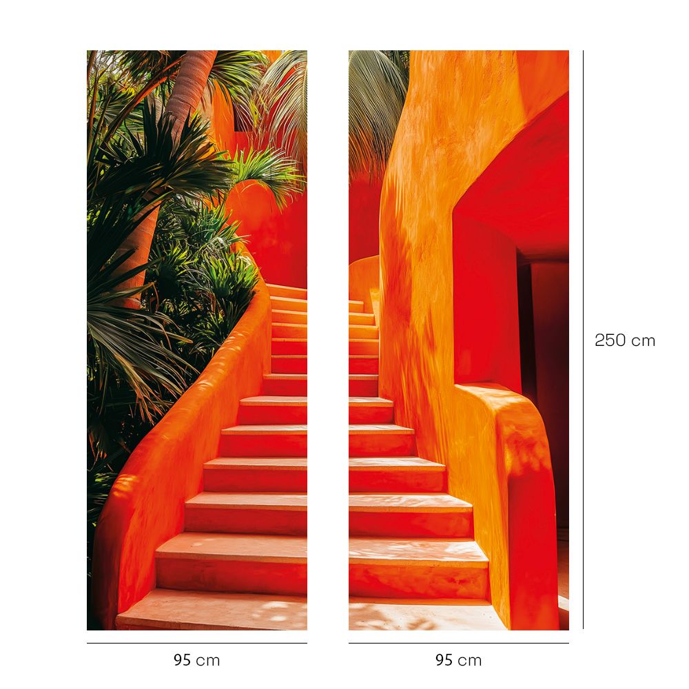 Papier peint "Escalier végétal exotique"