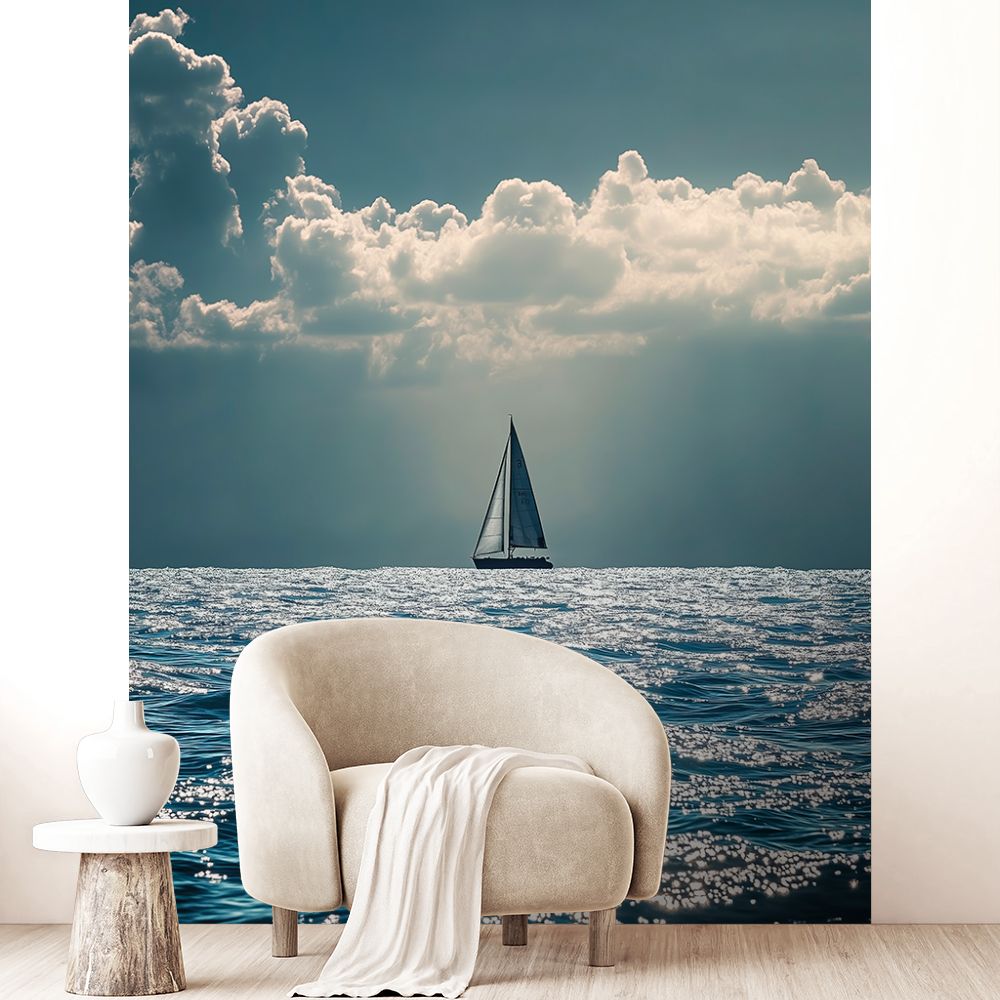 Papier peint "Voilier sur l'eau"