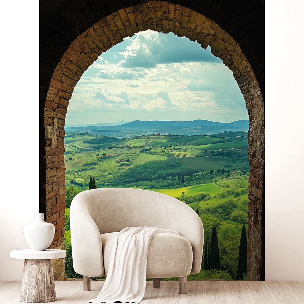 Papier peint "Vue sur campagne"