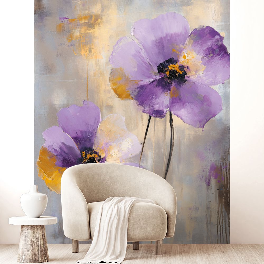 Papier peint "Fleurs artistiques délicates"