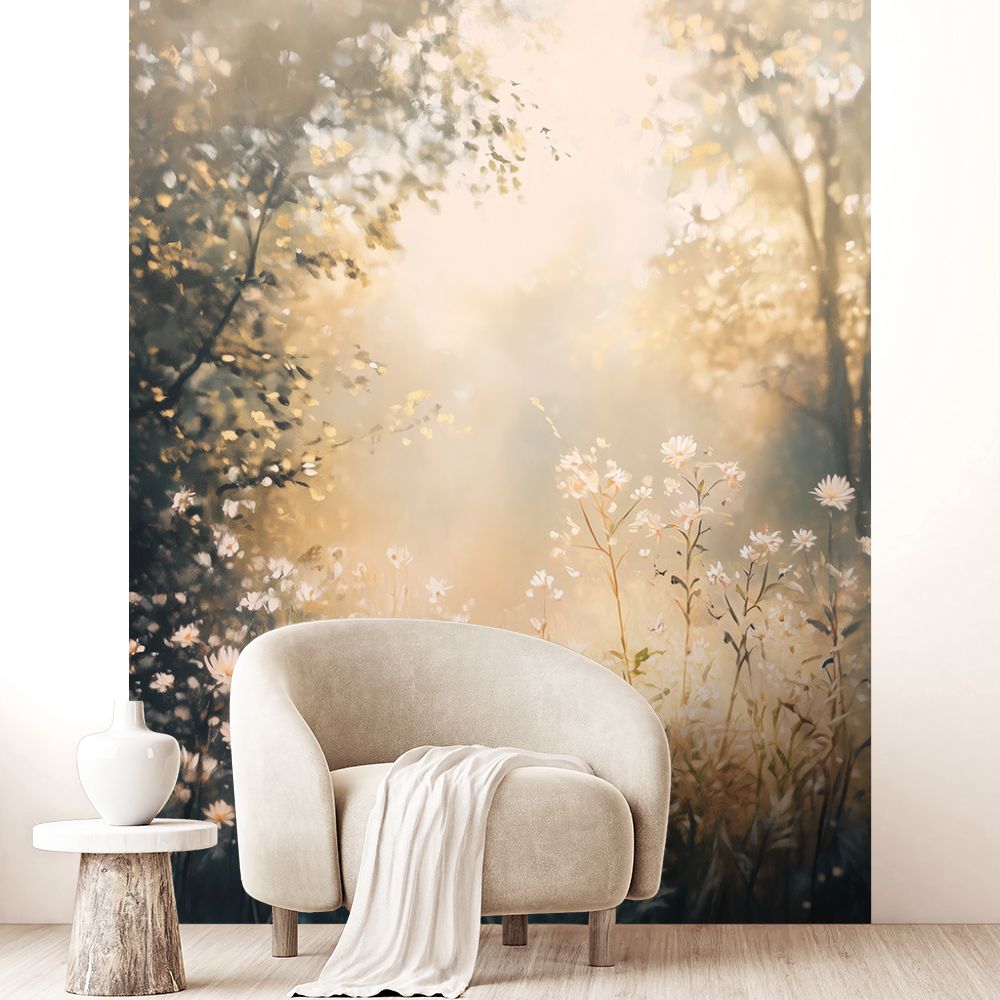 Papier peint "Scène botanique sereine"