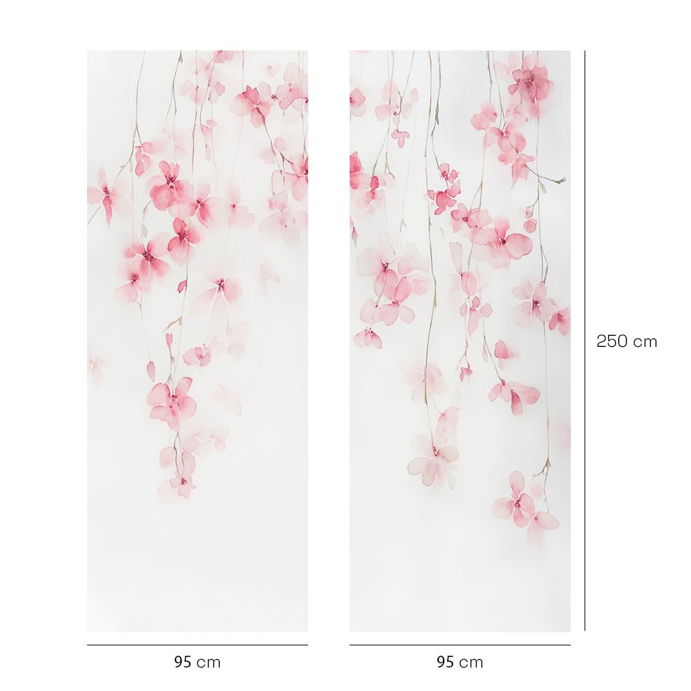 Papier peint "Fleurs délicates suspendues"