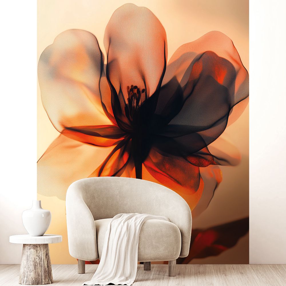 Papier peint "Fleur translucide élégante"
