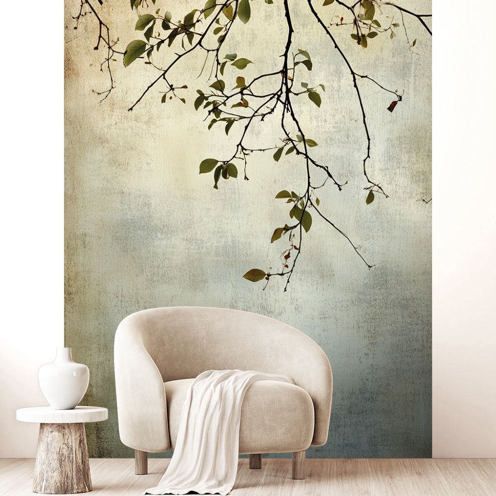 Papier peint "Branches avec feuilles"