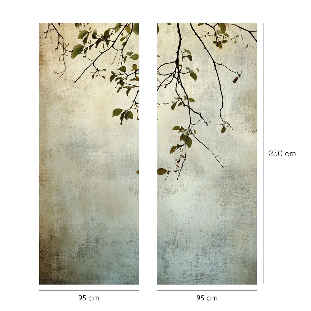 Papier peint "Branches avec feuilles"