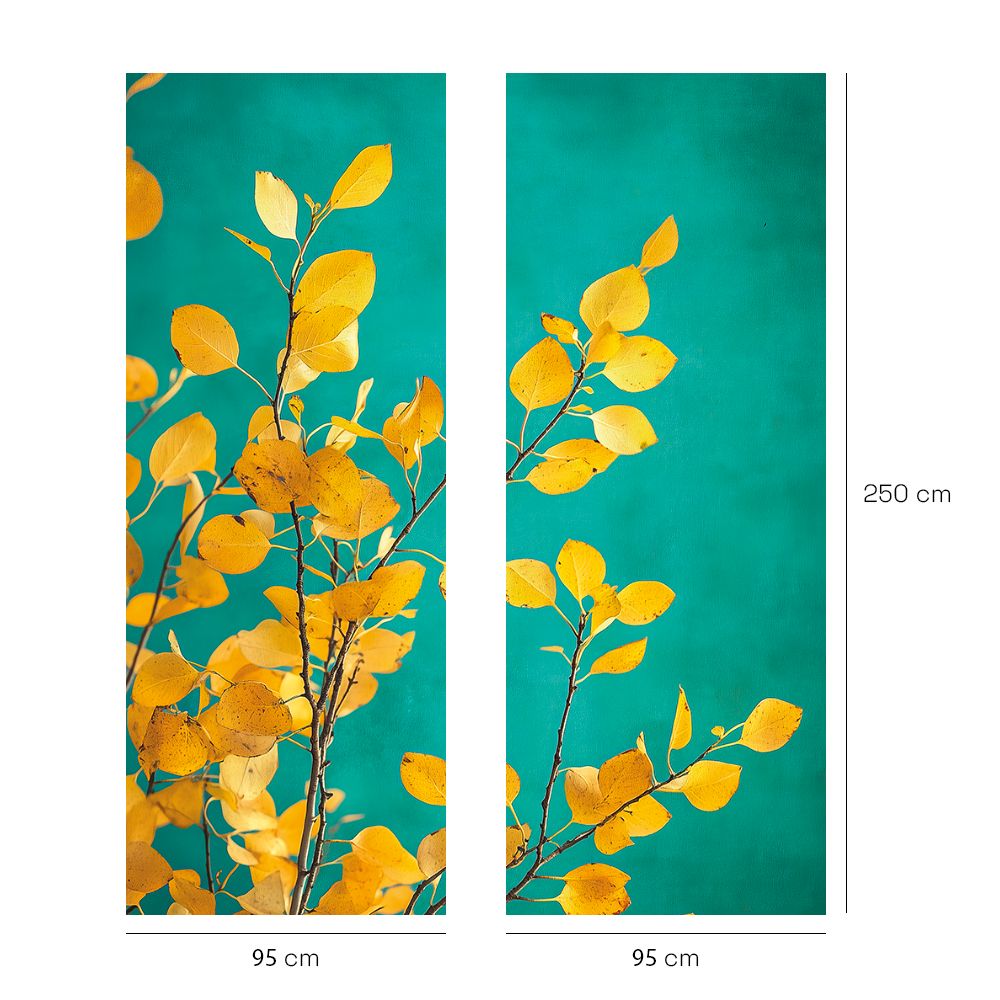 Papier peint "Feuilles jaunes vives"
