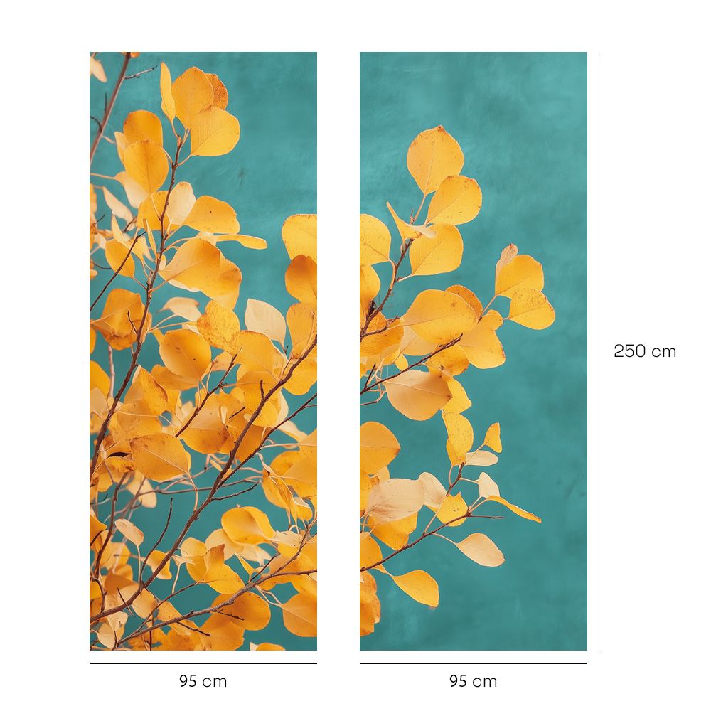 Papier peint "Feuilles jaunes éclatantes"