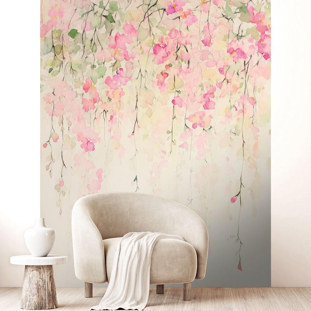 Papier peint "Fleurs suspendues délicates"