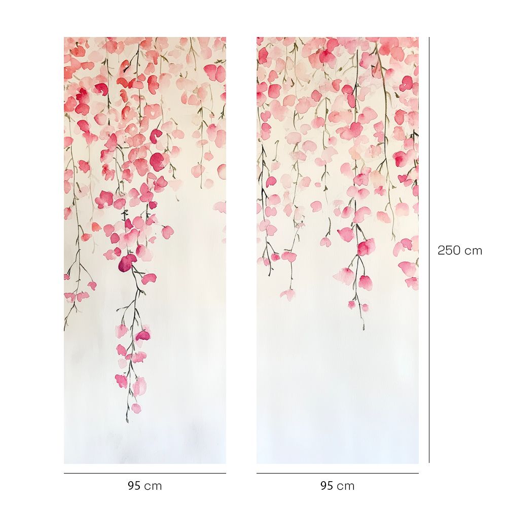 Papier peint "Fleurs délicates suspendues"