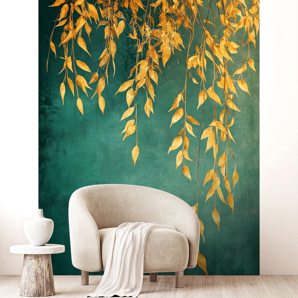 Papier peint "Feuilles suspendues"