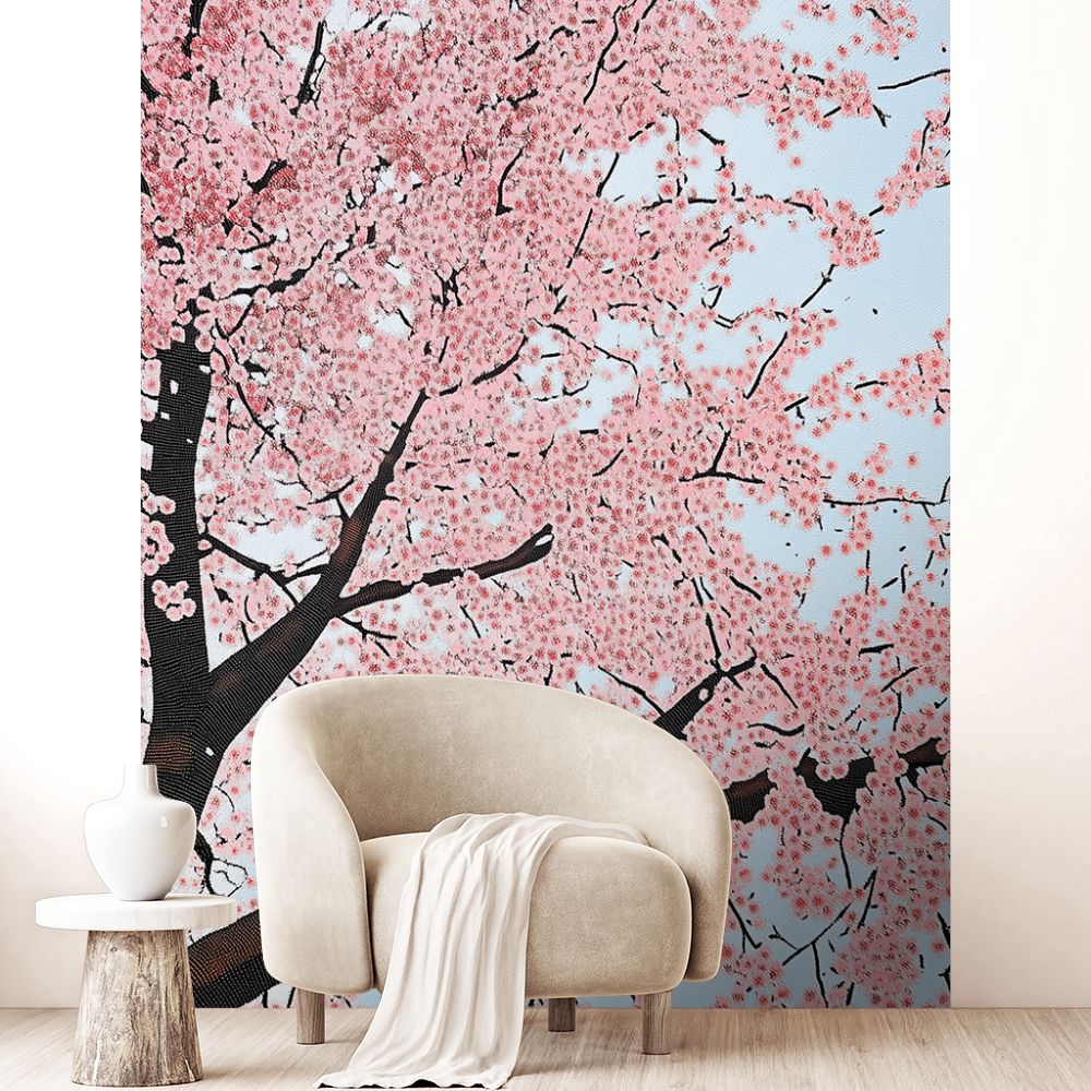 Papier peint "Cerisiers en fleurs"