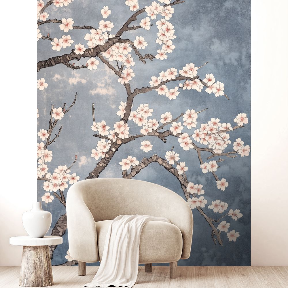 Papier peint "Cerisiers en fleurs"