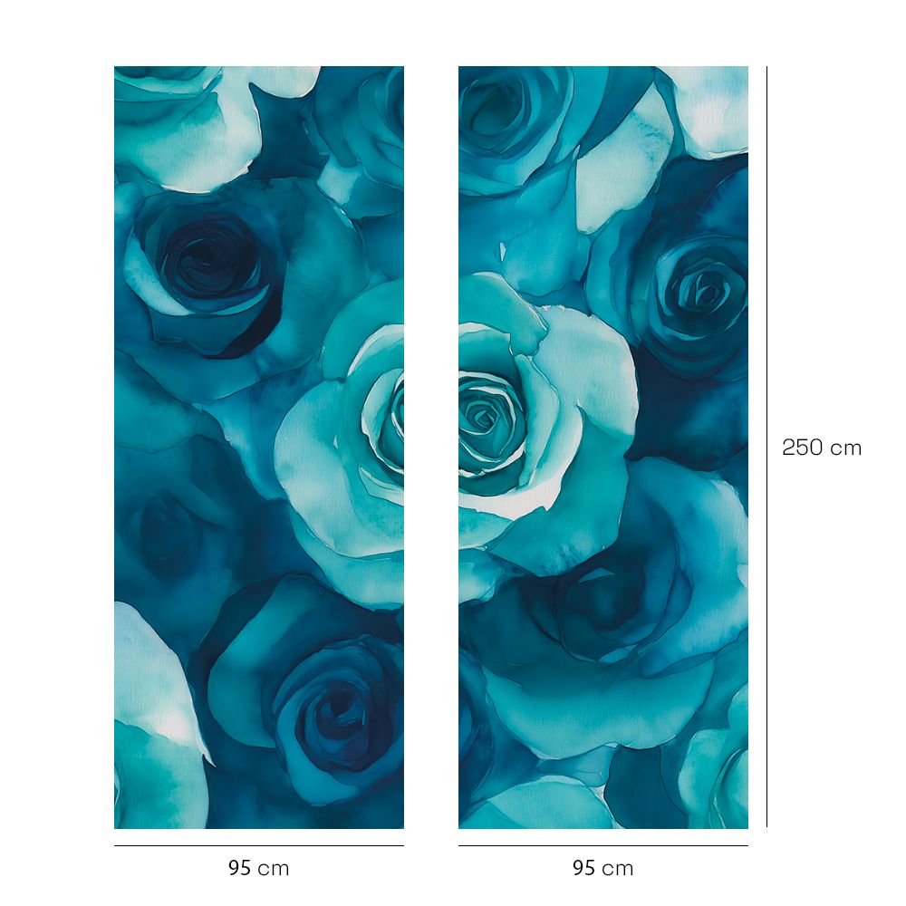 Papier peint "Roses bleues élégantes"