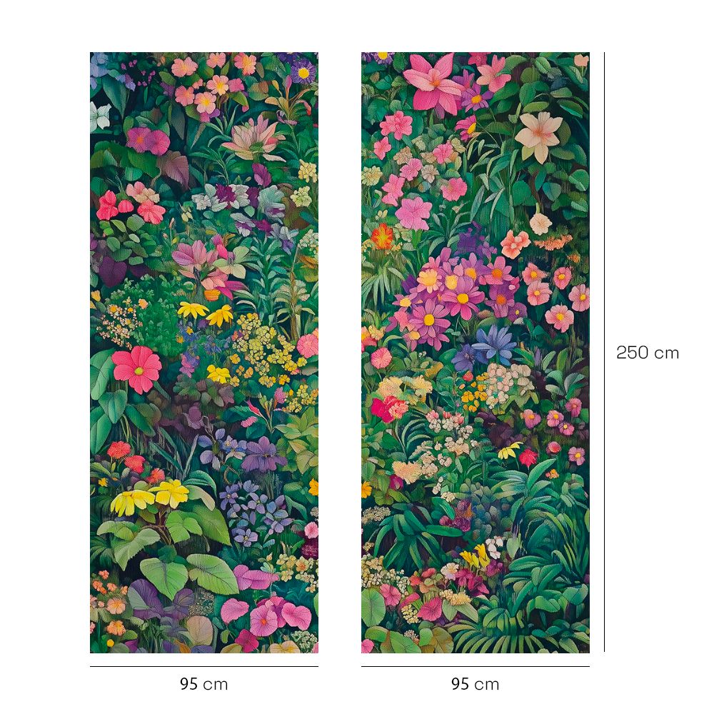 Papier peint "Jardin fleuri vibrant"