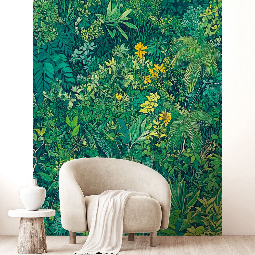 Papier peint "Lush verdant foliage"