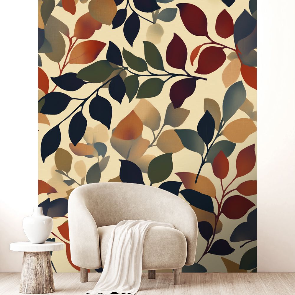 Papier peint "Feuilles colorées élégantes"