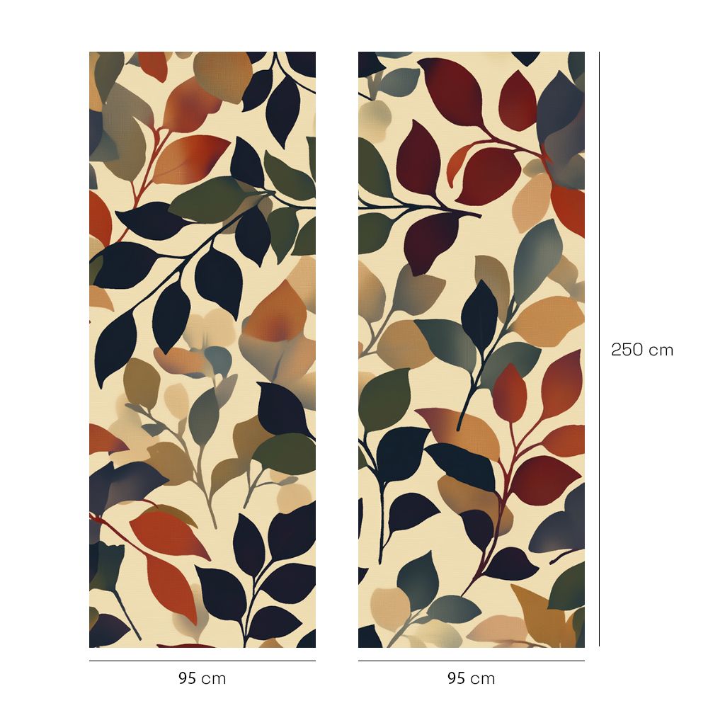 Papier peint "Feuilles colorées élégantes"