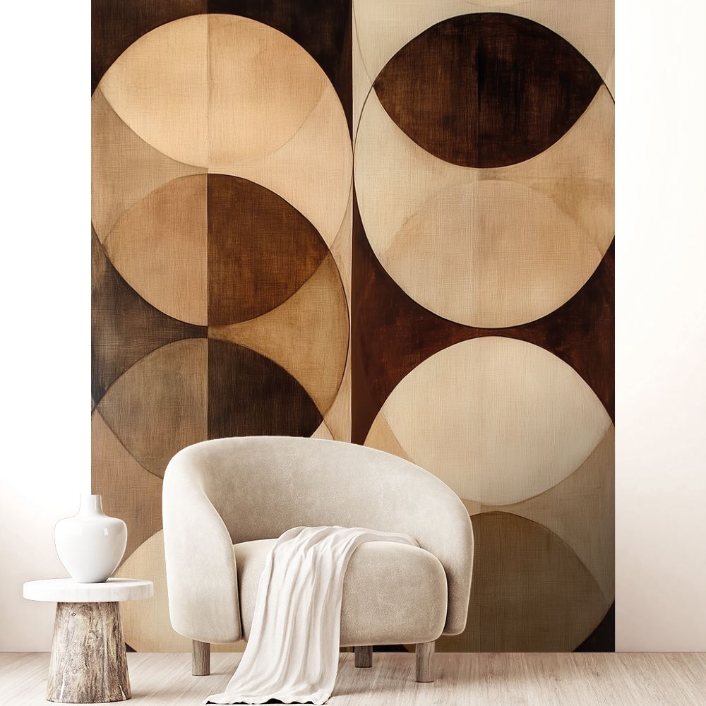 Papier peint "Cercles géométriques subtils"
