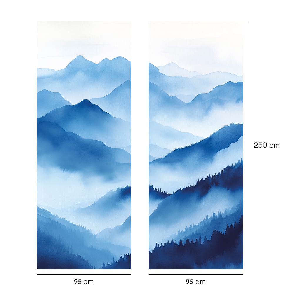 Papier peint "Montagnes brumeuses apaisantes"
