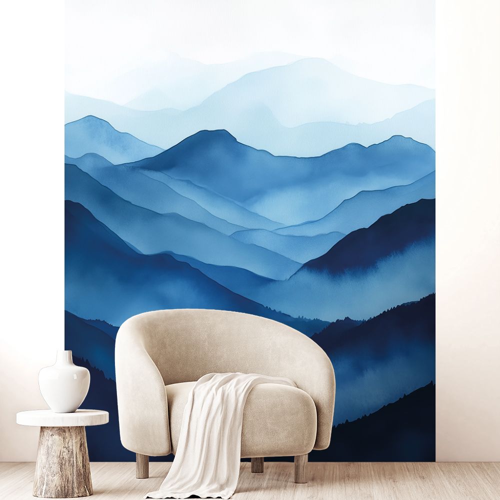 Papier peint "Montagnes bleues"