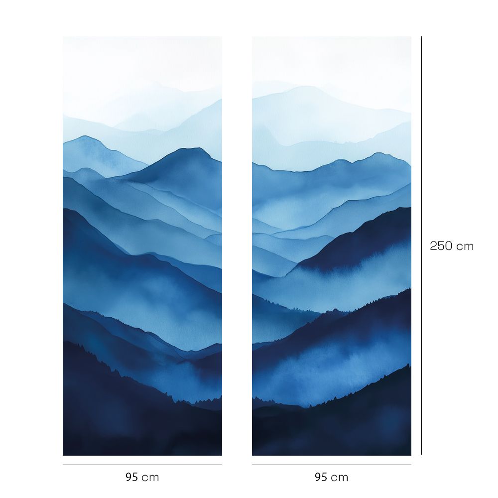 Papier peint "Montagnes bleues"