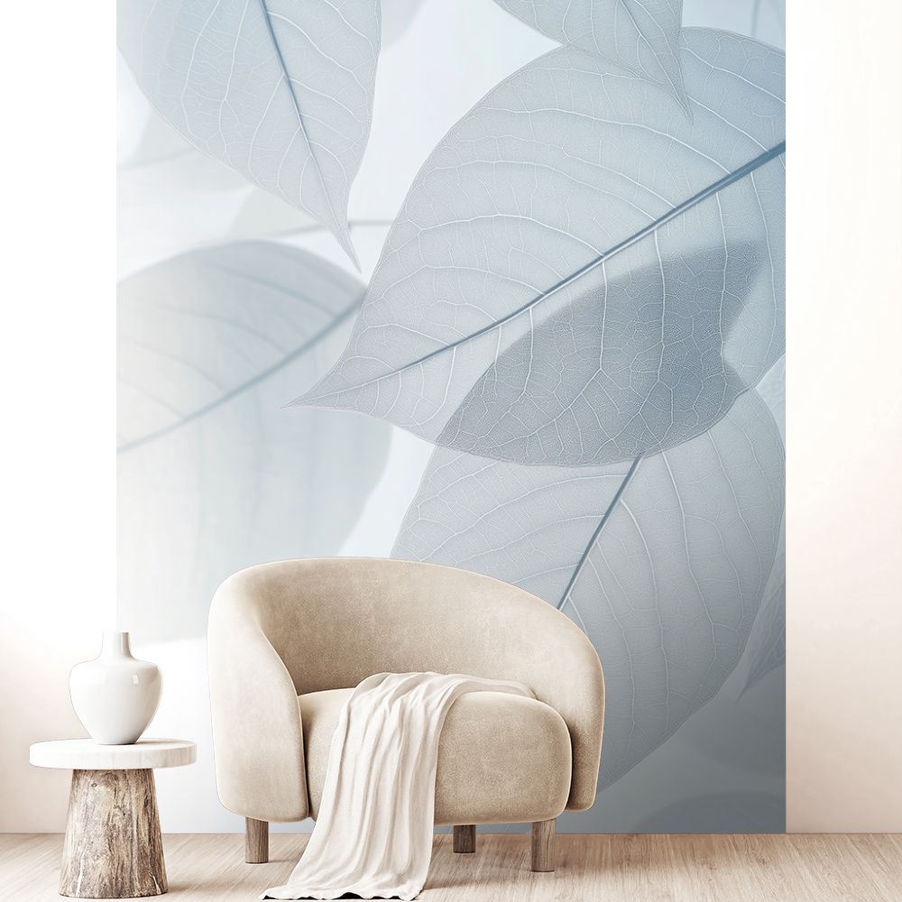 Papier peint "Grandes feuilles apaisantes"