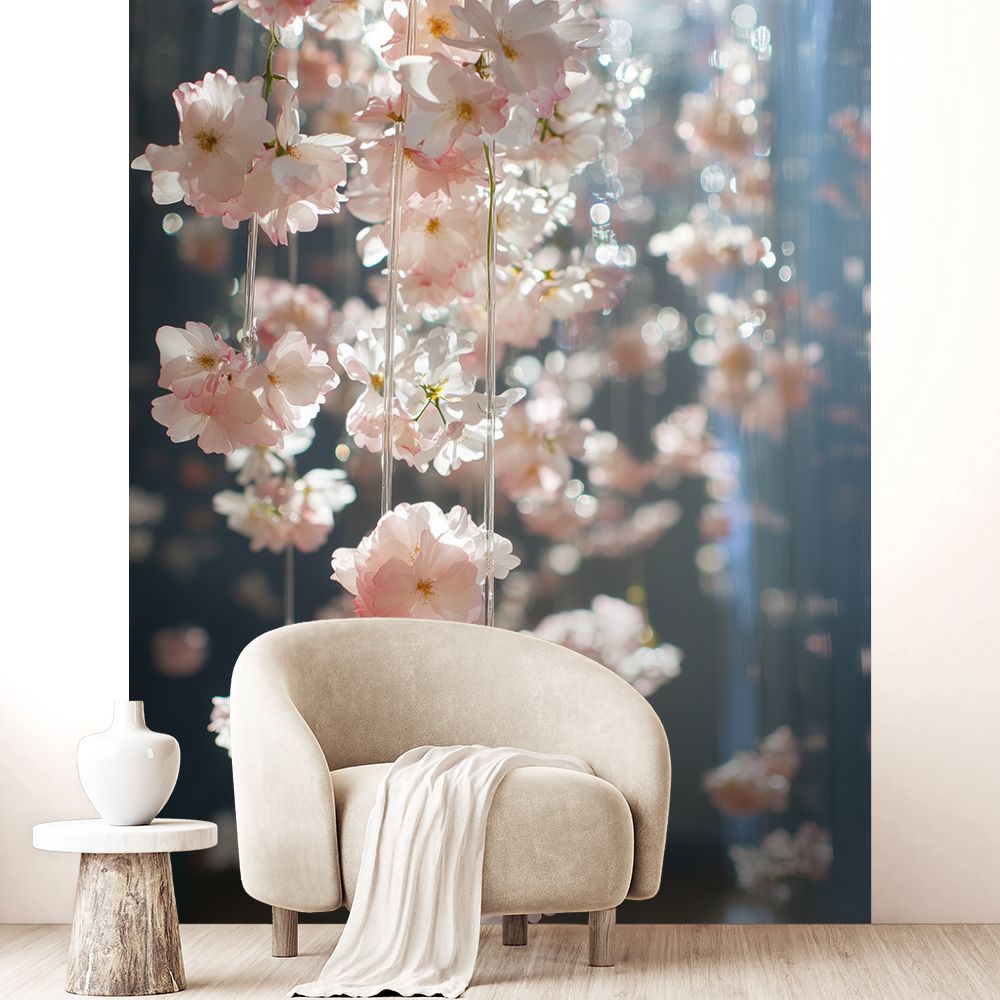 Papier peint "Fleurs suspendues élégantes"