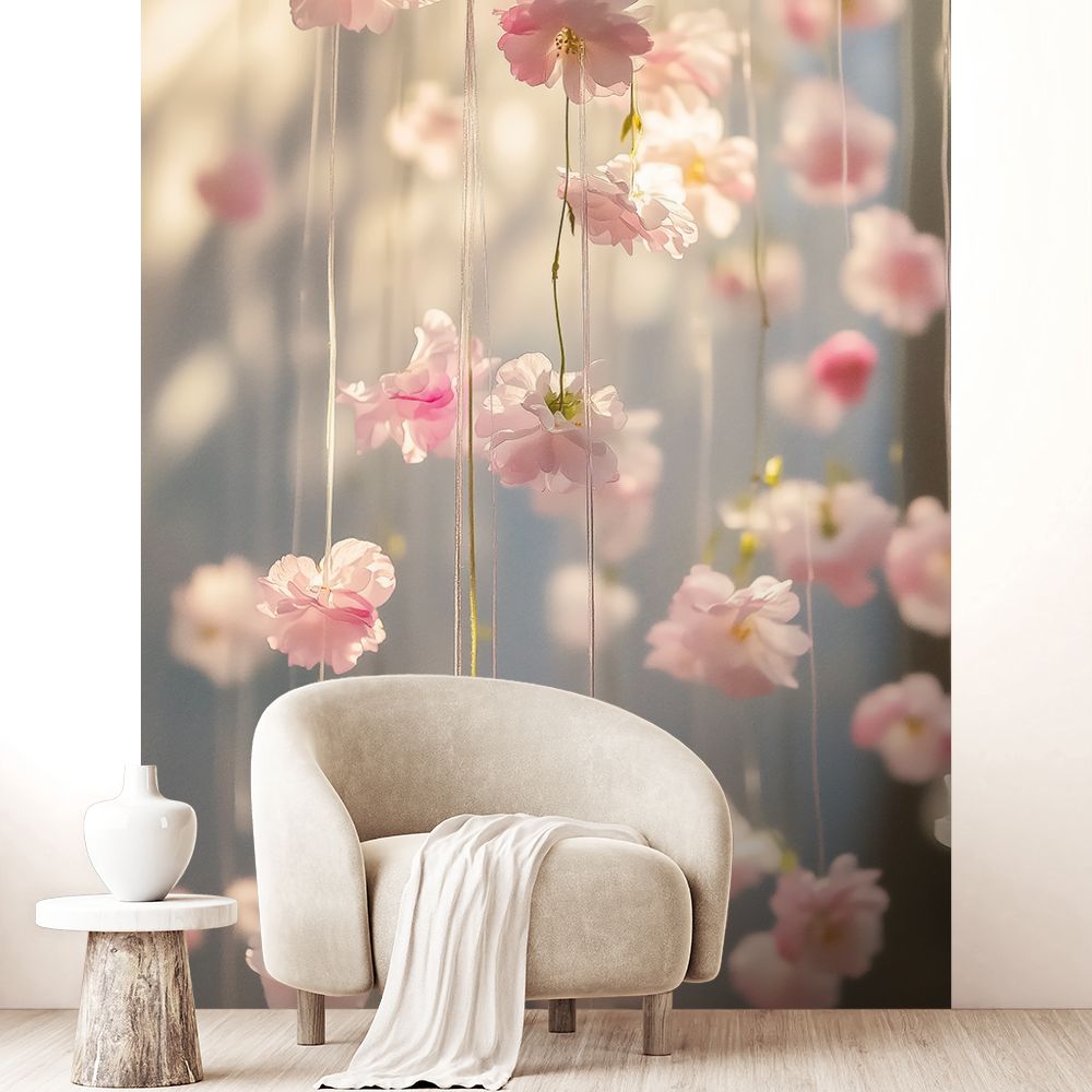 Papier peint "Fleurs suspendues"