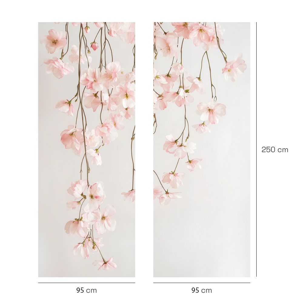 Papier peint "Fleurs délicates suspendues"