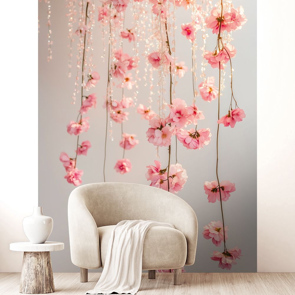 Papier peint "Fleurs suspendues"