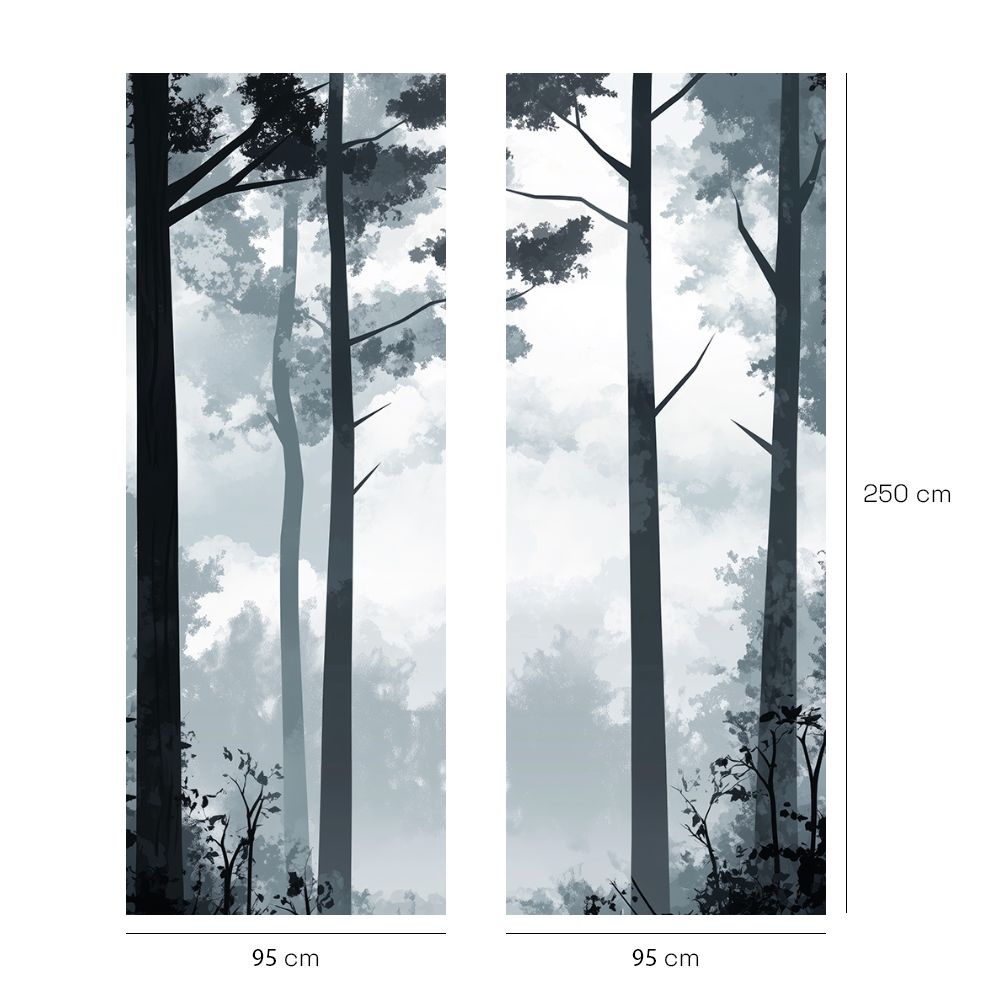 Papier peint "Forêt brumeuse paisible"