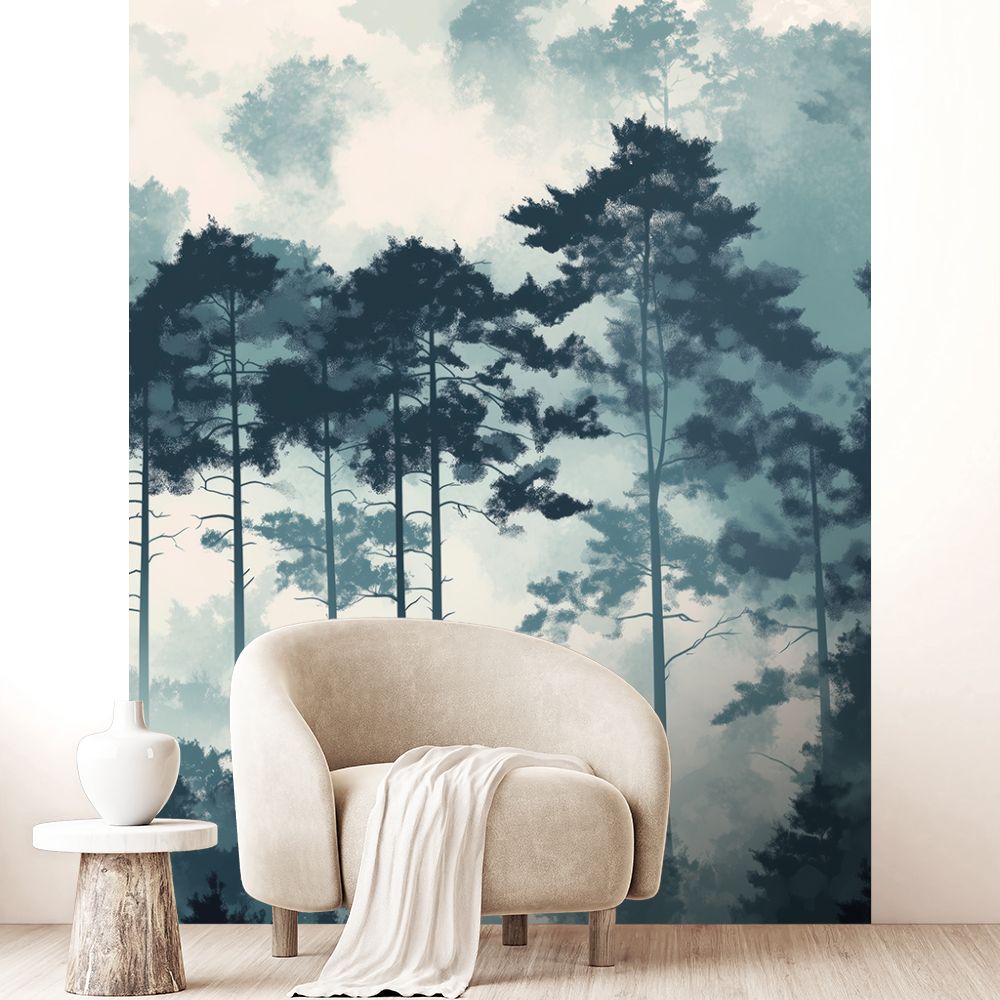 Papier peint "Forêt mystérieuse élégante"
