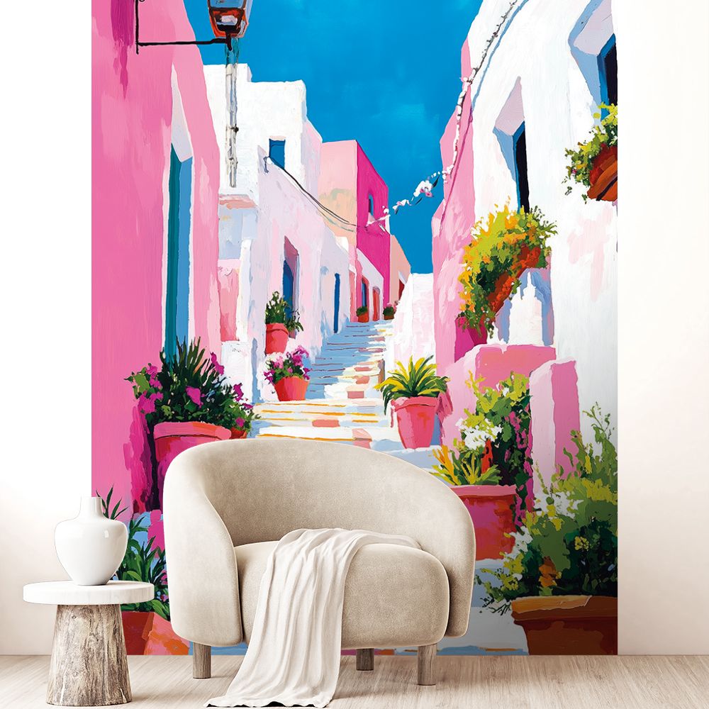 Papier peint "Escaliers en fleurs"
