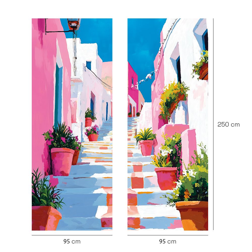 Papier peint "Escaliers en fleurs"