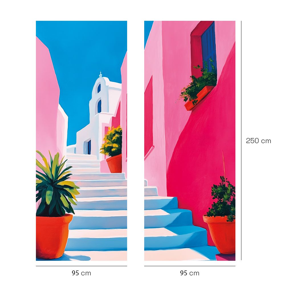 Papier peint "Ruelle méditerranéenne ensoleillée"