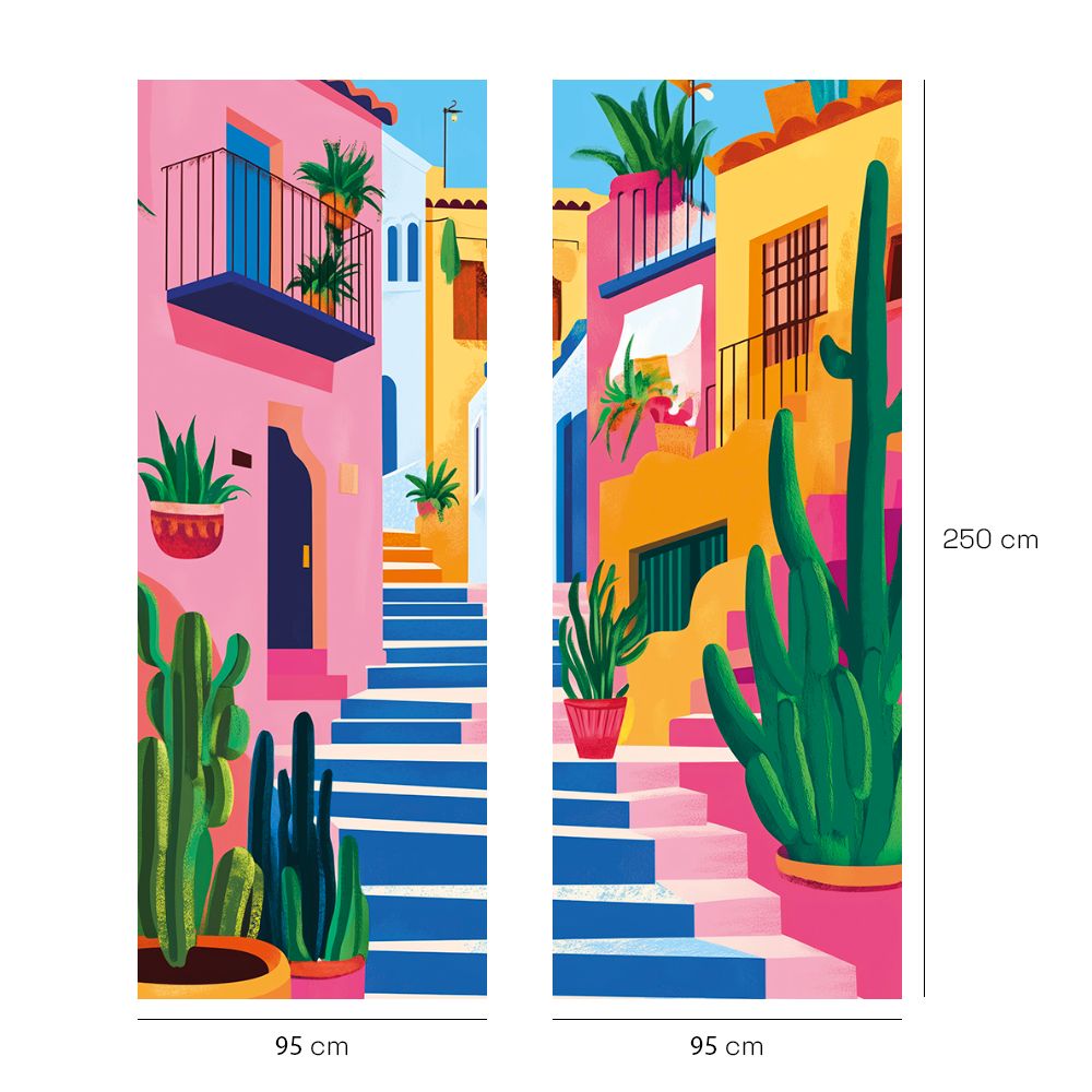 Papier peint "Paysage coloré urbain"