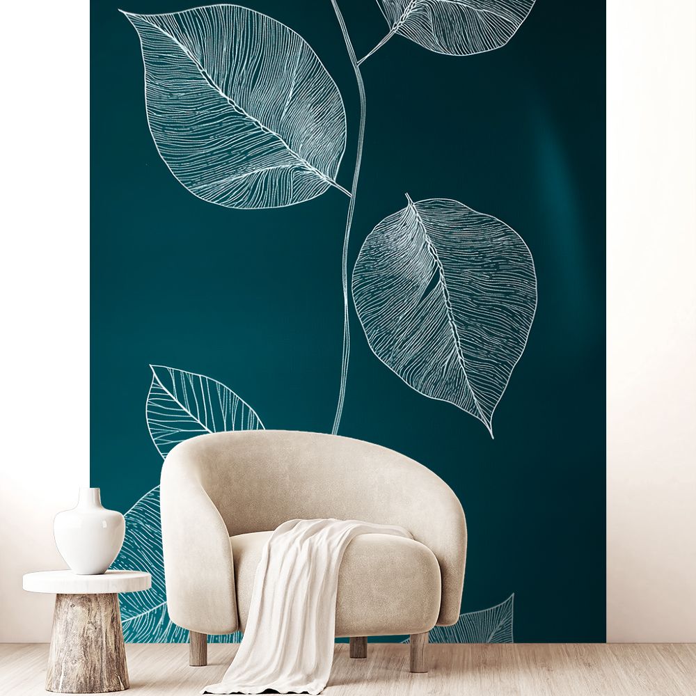 Papier peint "Lignes de feuilles"