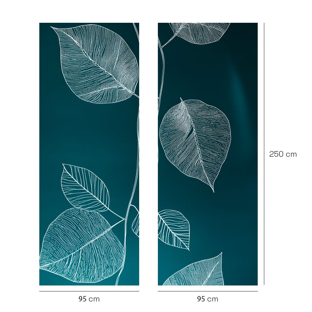 Papier peint "Lignes de feuilles"