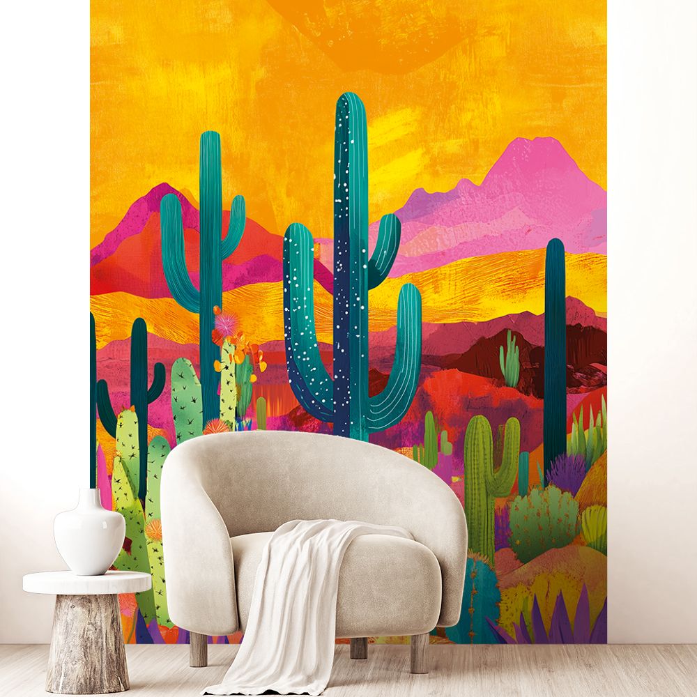 Papier peint "Paysage désertique vibrant"