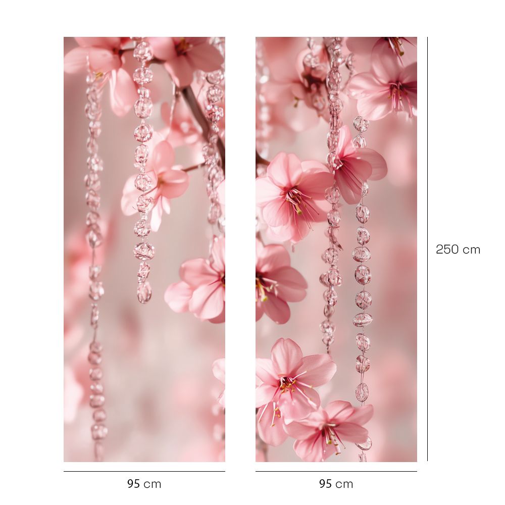 Papier peint "Fleurs roses délicates"