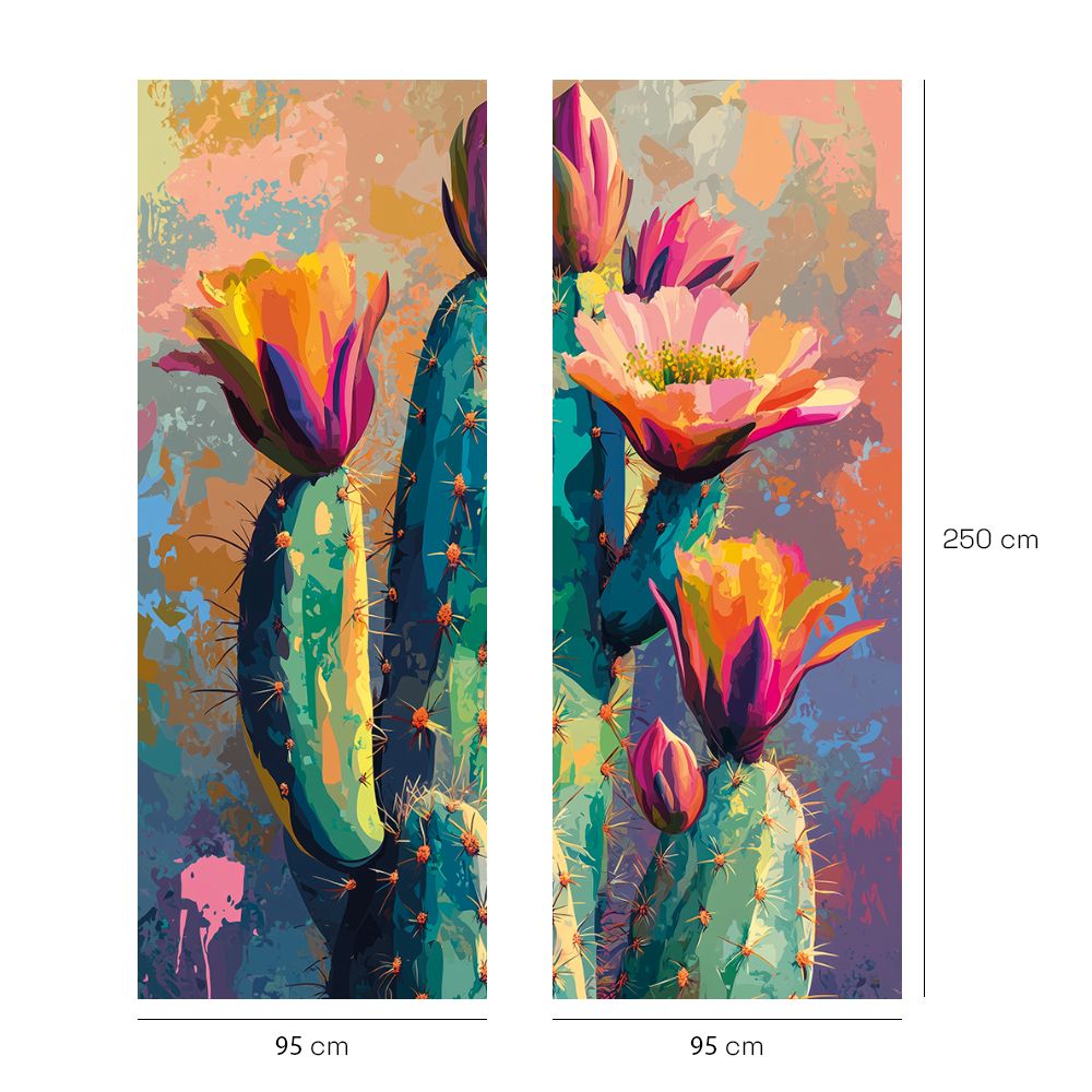 Papier peint "Cactus exotique vibrant"