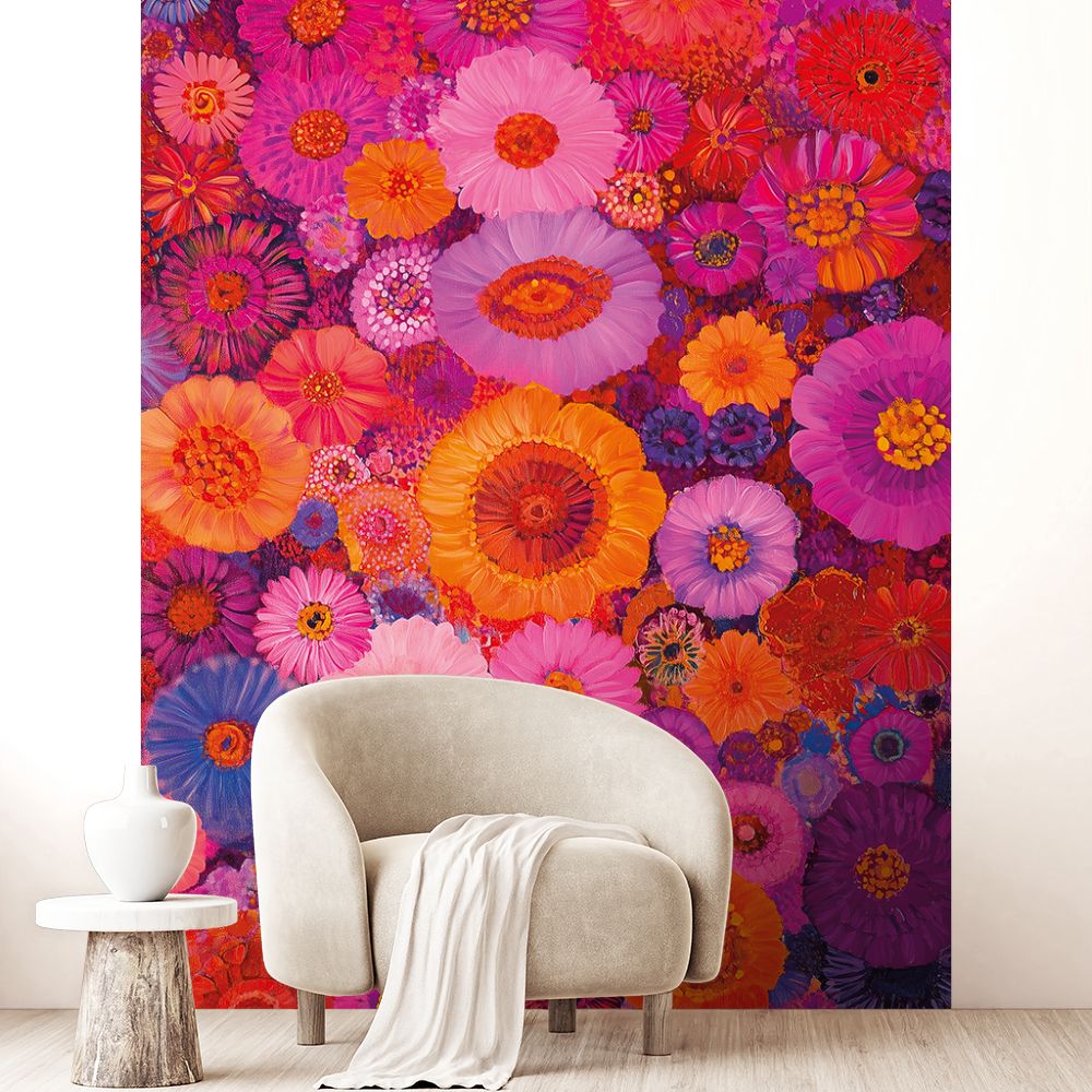 Papier peint "Explosion florale vibrante"