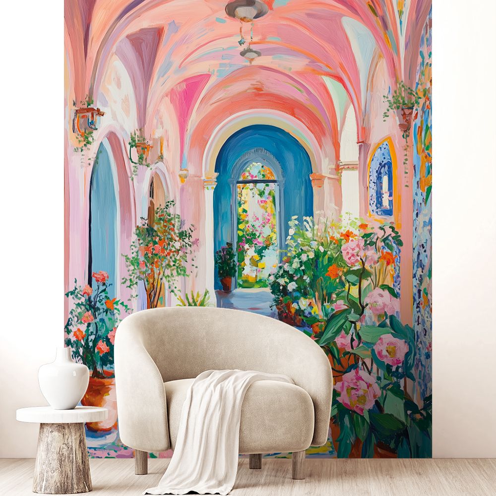Papier peint "Arcade aux couleurs"