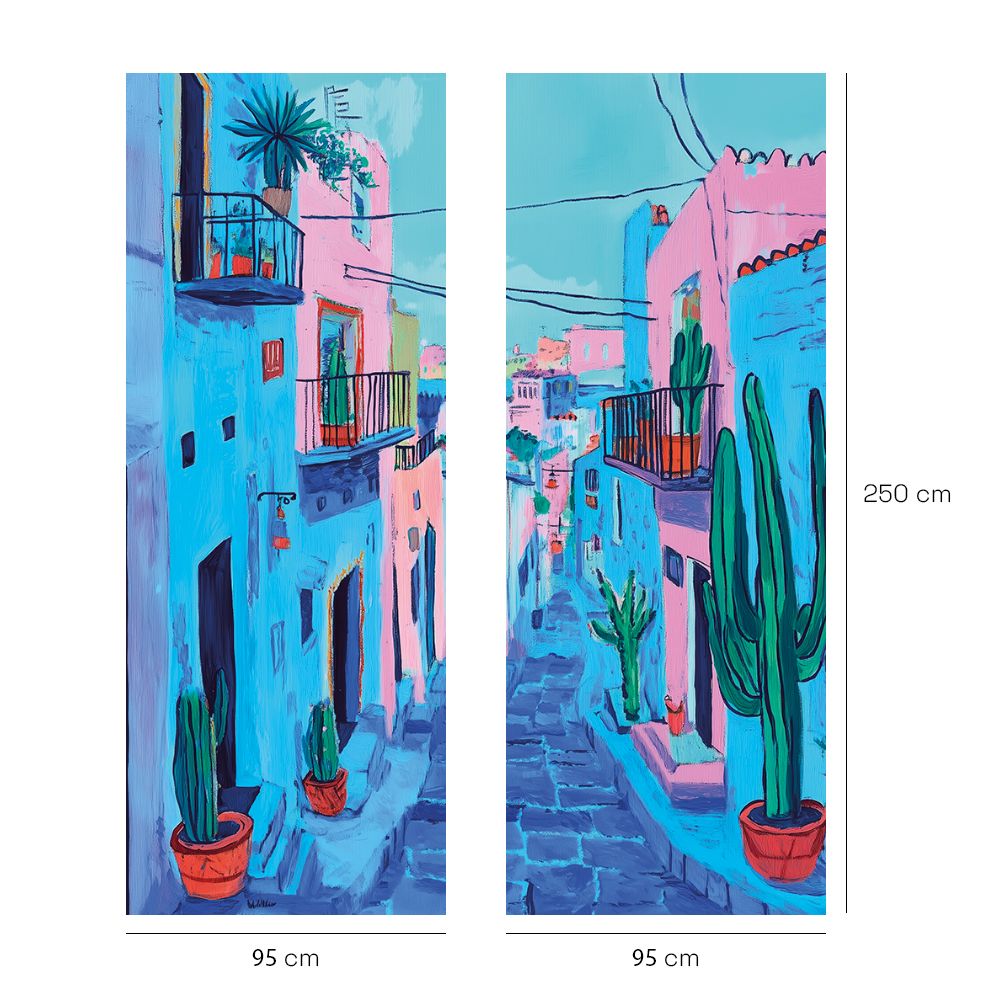 Papier peint "Rue colorée vive"