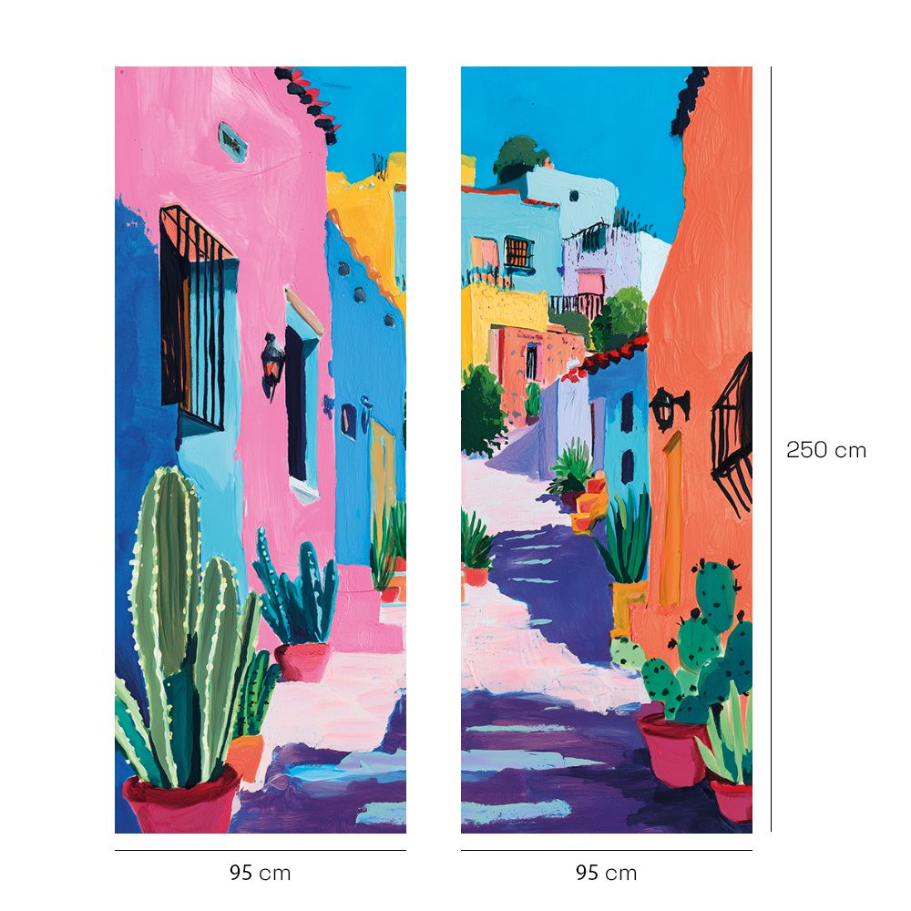 Papier peint "Ruelle colorée charmante"