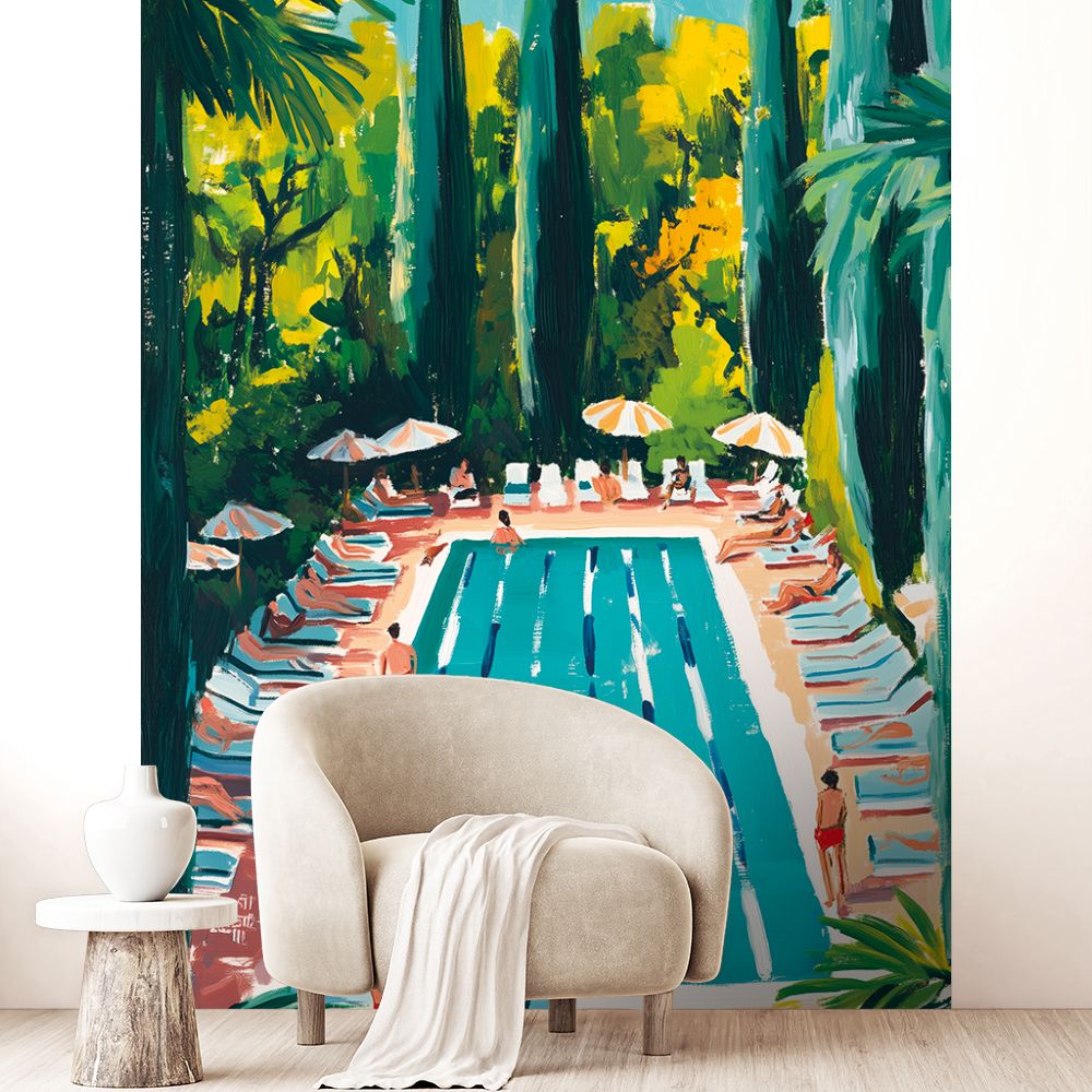 Papier peint "Scène de piscine"