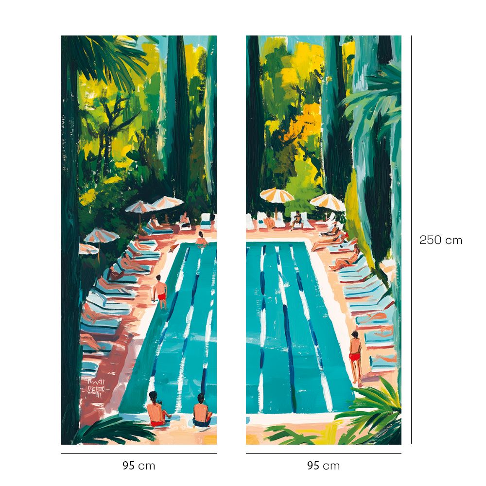 Papier peint "Scène de piscine"