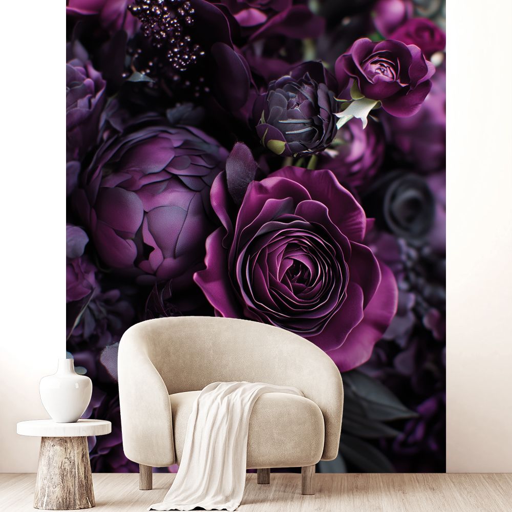 Papier peint "Fleurs luxuriantes"